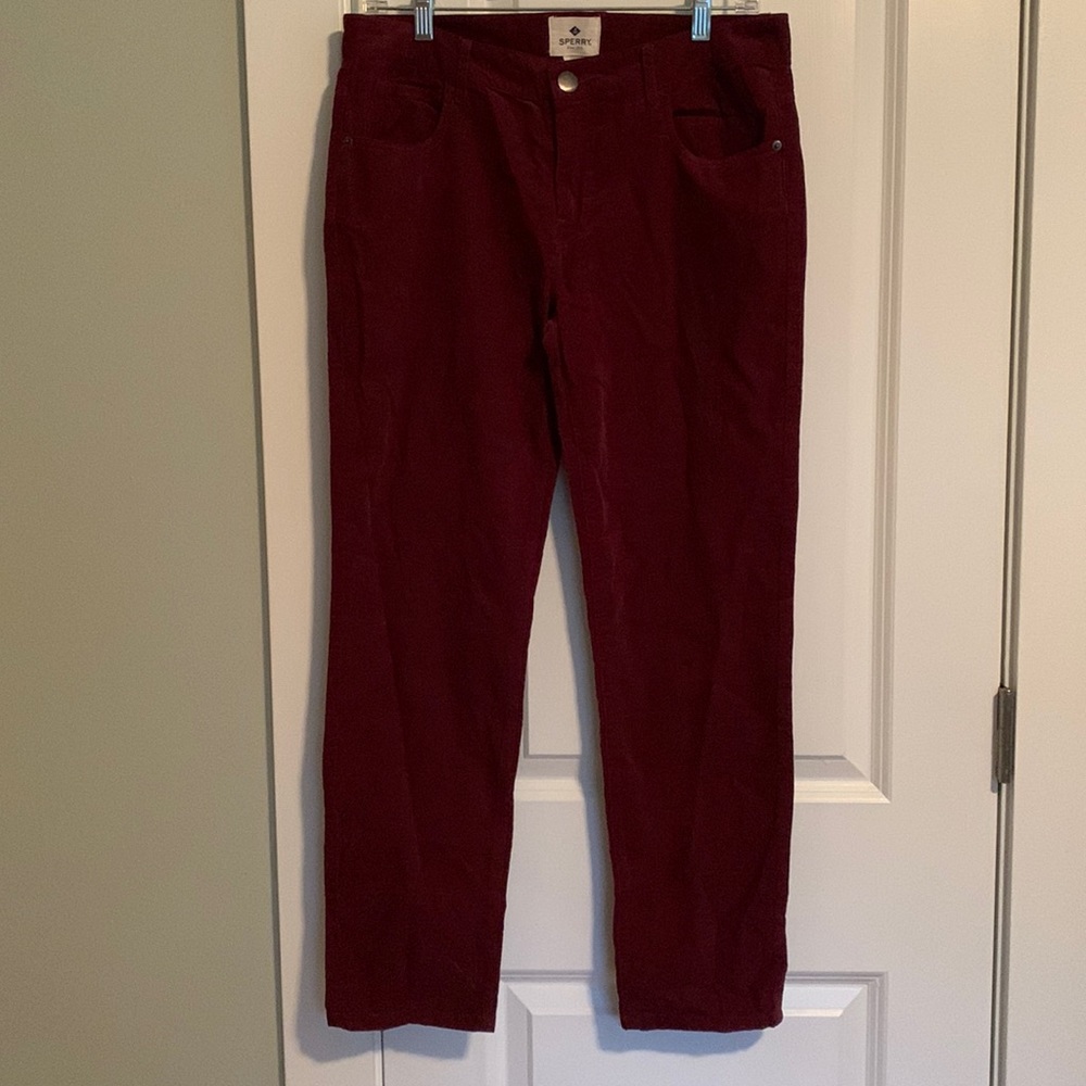 NWT Sperry Maroon Corduroy Pants